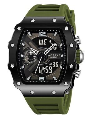 NWT Activa Multifunction Sport Watch in Army Green & Black